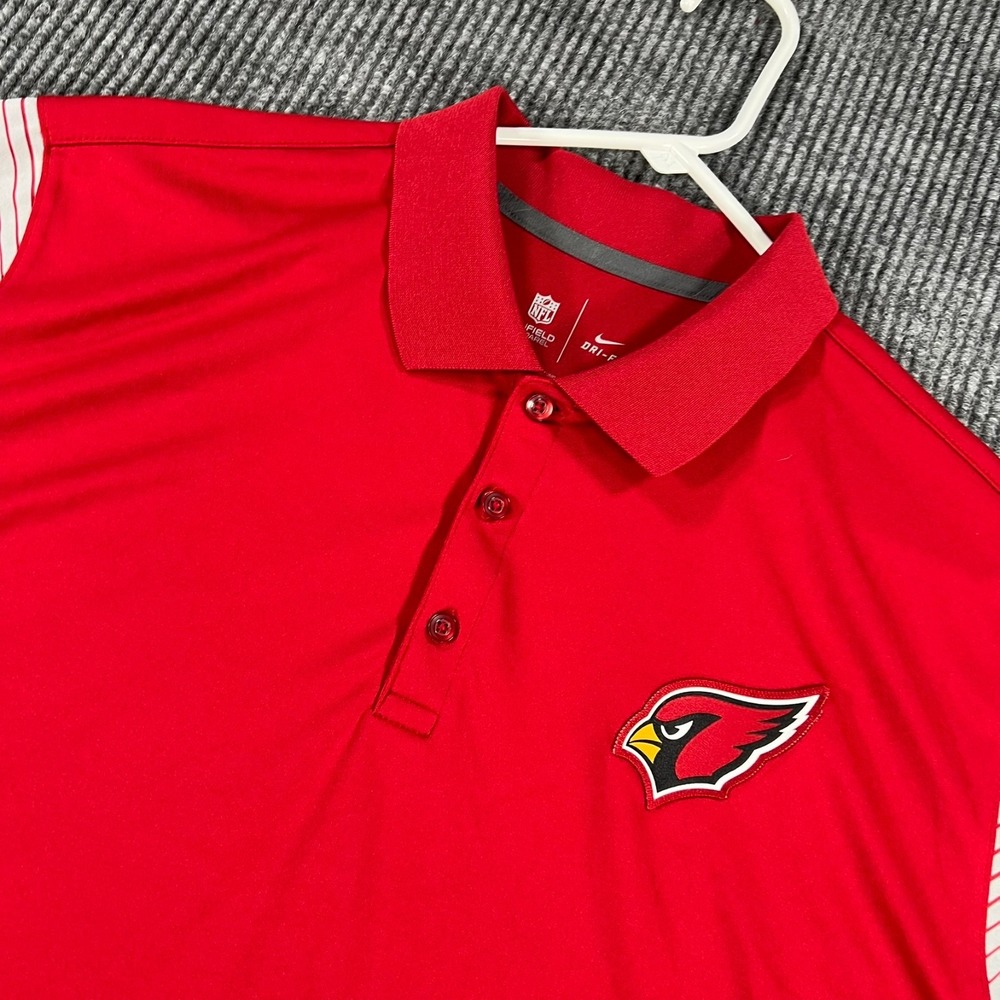 Arizona Cardinals Polo Shirt Mens 2XL XXL Red Short Sleeve Nike NFL On Field